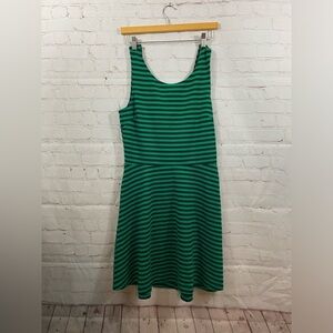 America Eagle Outfitters Dress Womens Size 12 Backless Blue & Green Stripes